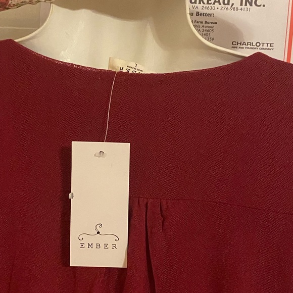 Ember Sz L Burgundy Bodysuit W/Elaborate Embroidery NWT😊😊 - Picture 12 of 15